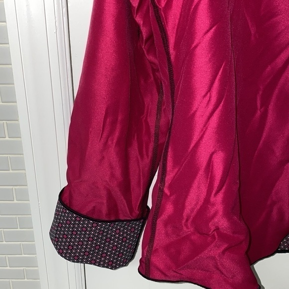 Beluva San Francisco Reversible rayon Fushia jacket. Dot / solid. Size Medium. - Picture 8 of 10